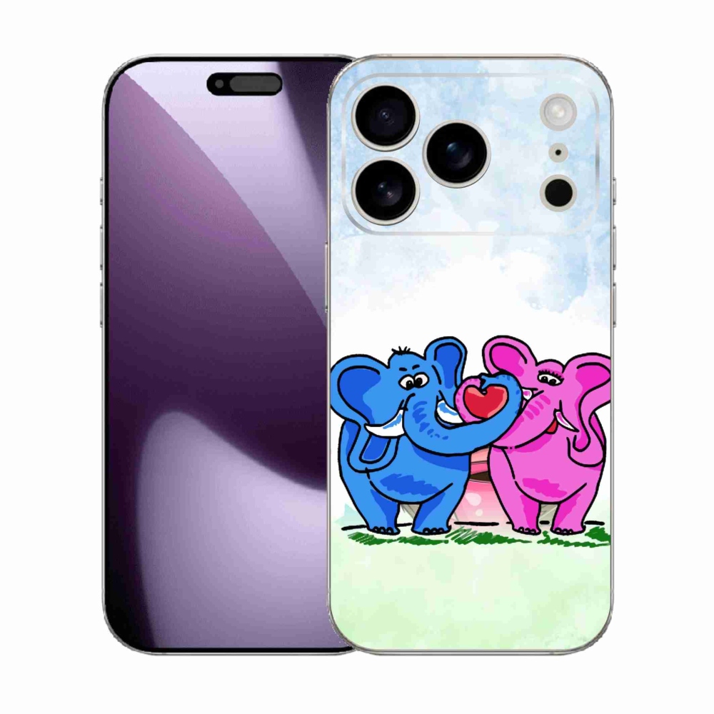 Gélový kryt mmCase na iPhone 17 Pro - zamilovaní slony