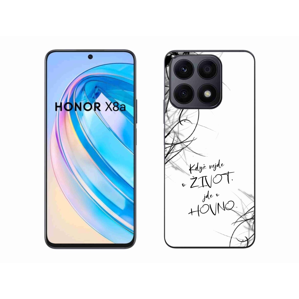 Gélový kryt mmCase na Honor X8a - vtipný text 16 biele pozadie