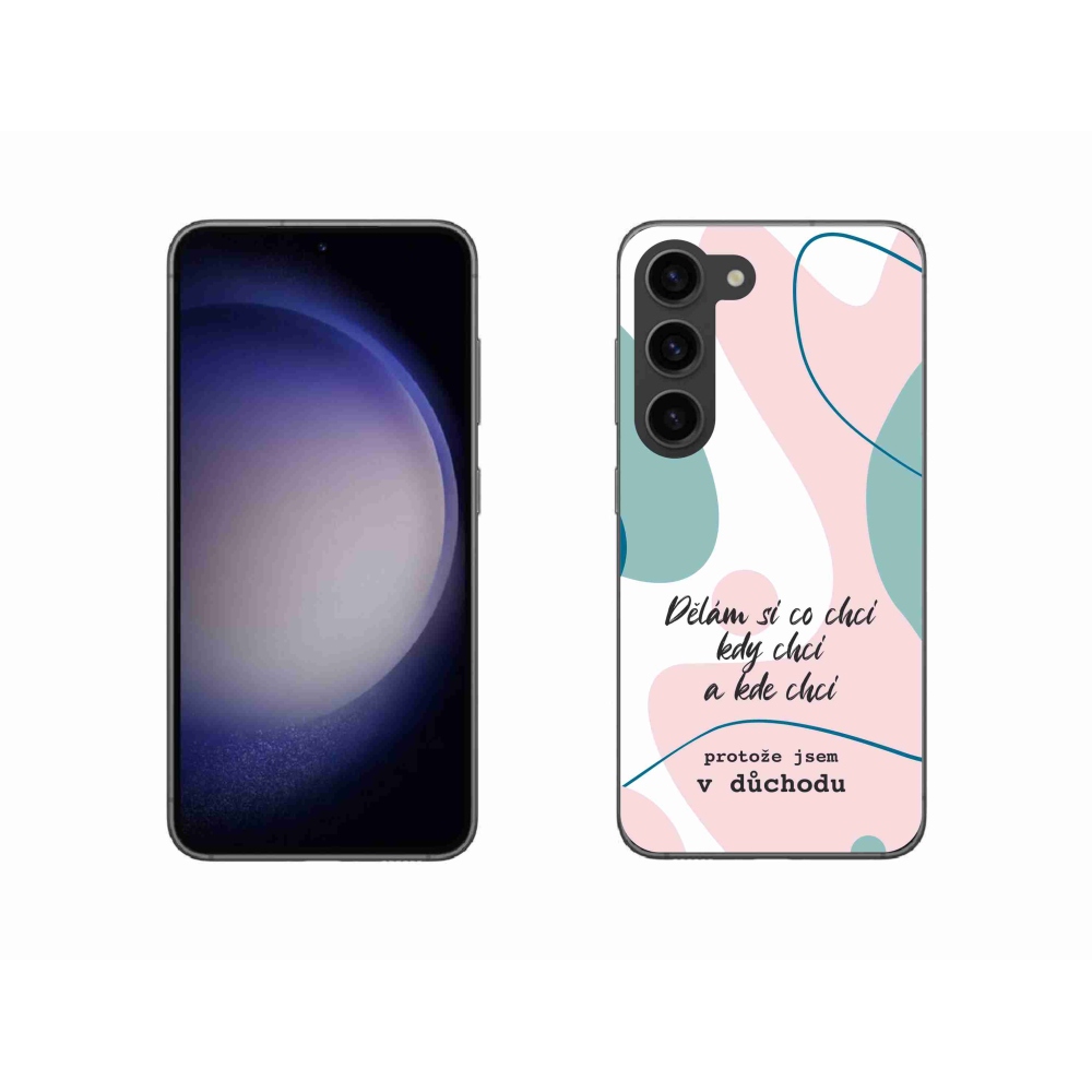 Gélový kryt mmCase na Samsung Galaxy S23 5G - vtipný text 10 biele pozadie