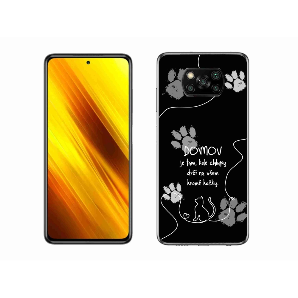 Gélový kryt mmCase na Xiaomi Poco X3 Pro - mačacie motív čierne pozadie