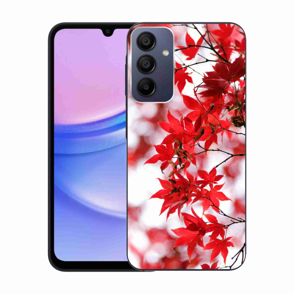 Gélový kryt mmCase na Samsung Galaxy A15 4G/5G - červené listy
