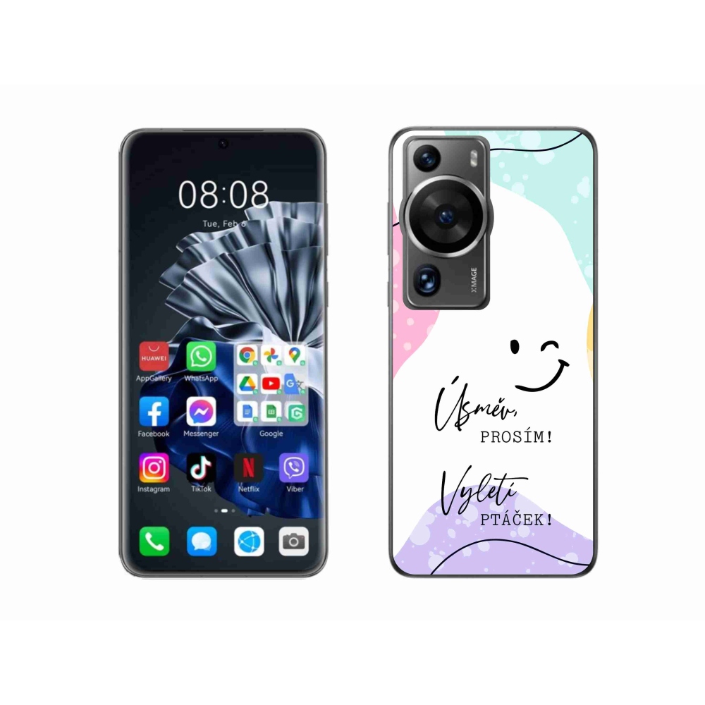 Gélový kryt mmCase na Huawei P60 Pro - vtipný text 4 biele pozadie