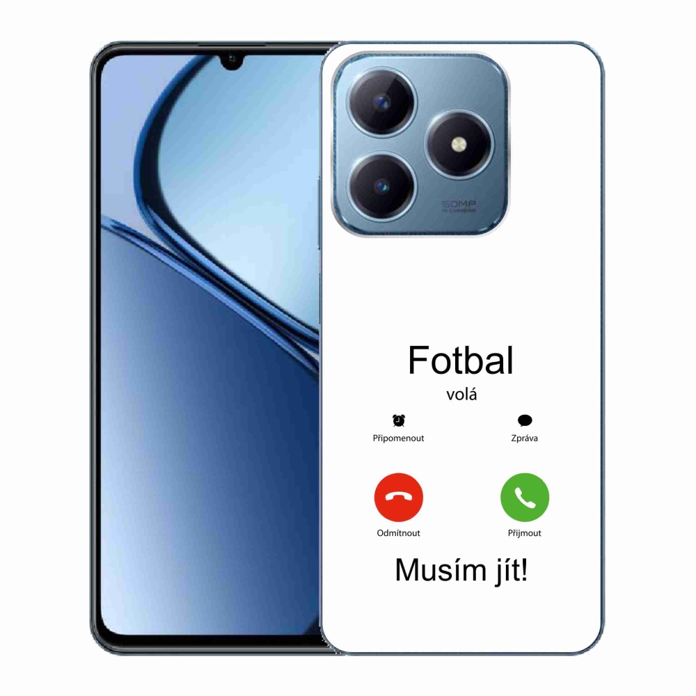 Gélový kryt mmCase na Realme C63 - futbal volá biele pozadie