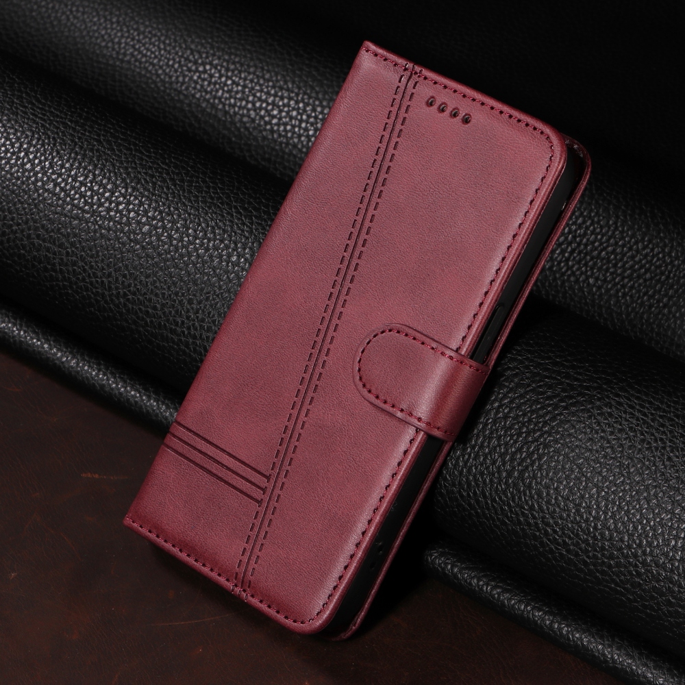 T-Shape knižkové púzdro na iPhone 17 - vínové