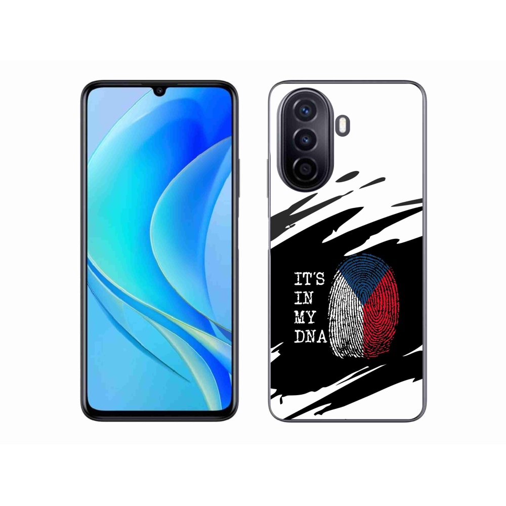 Gélový kryt mmCase na Huawei Nova Y70 - vlajka odtlačok prsta čiernobiele pozadie