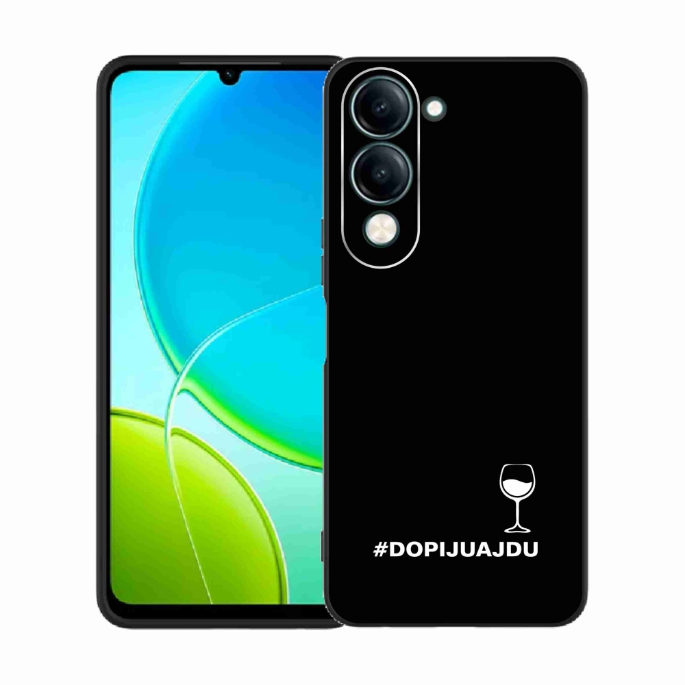 Gélový kryt mmCase na Vivo Y29s 5G - vínny motív čierne pozadie