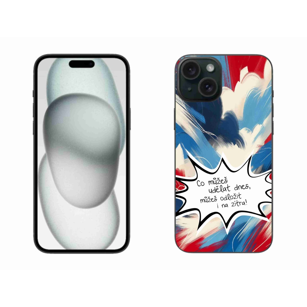 Gélový kryt mmCase na iPhone 15 Plus - vtipný text 9 biele pozadie