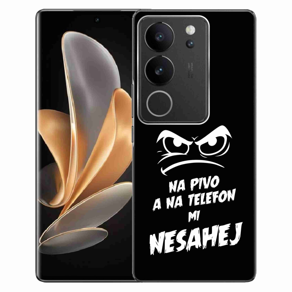 Gélový kryt mmCase na Vivo V29 5G - pivný motív 2 čierne pozadie