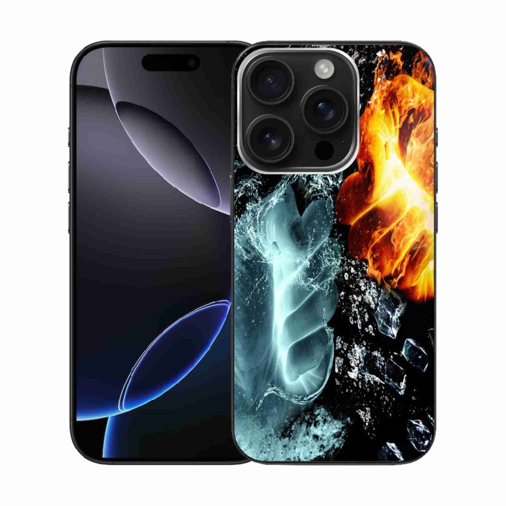 Gélový kryt mmCase na iPhone 16 Pro - voda a oheň