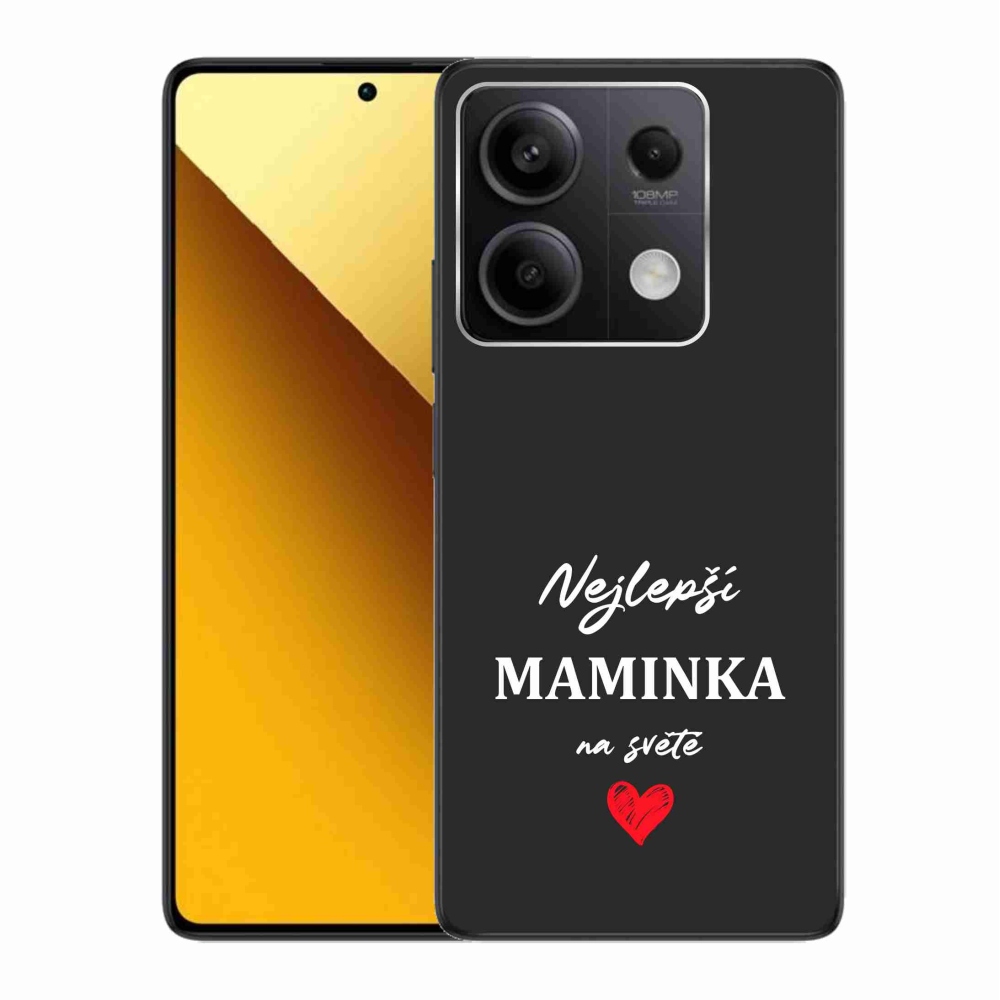 Gélový kryt mmCase na Xiaomi Redmi Note 13 5G - najlepšia mamička 1 čierne pozadie
