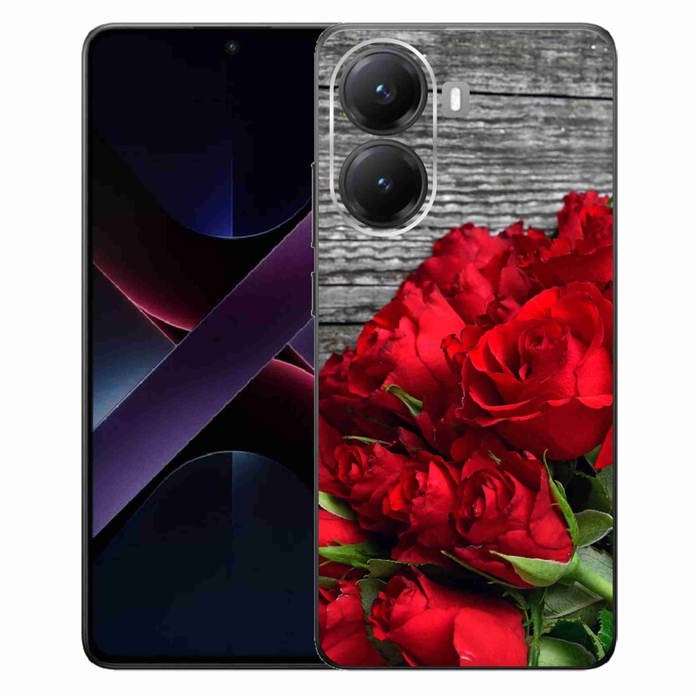 Gélový kryt mmCase na Xiaomi Poco X7 Pro 5G - červené ruže
