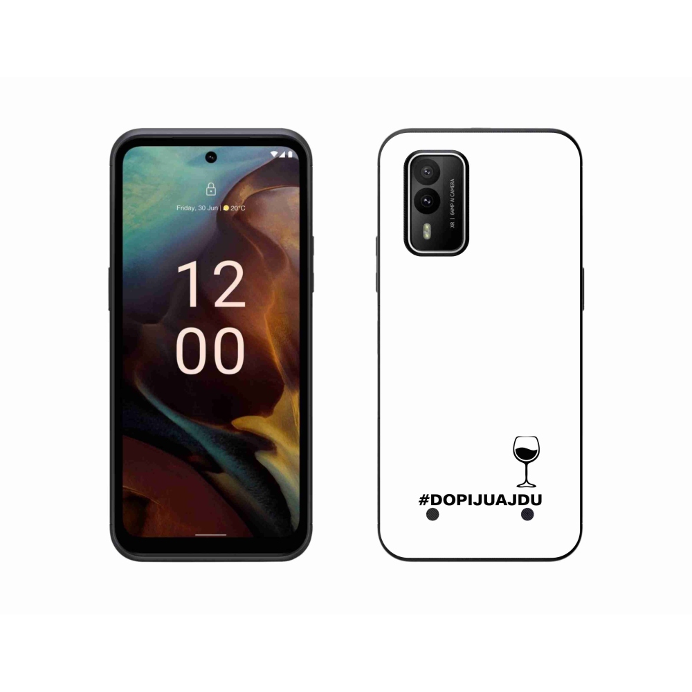 Gélový kryt mmCase na Nokia XR21 - vínny motív biele pozadie