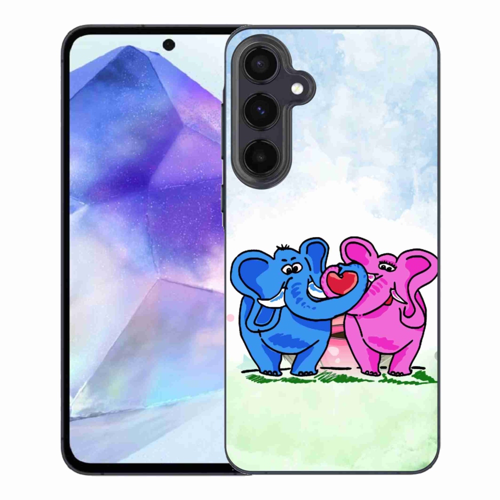 Gélový kryt mmCase na Samsung Galaxy A55 5G - zamilovaní slony