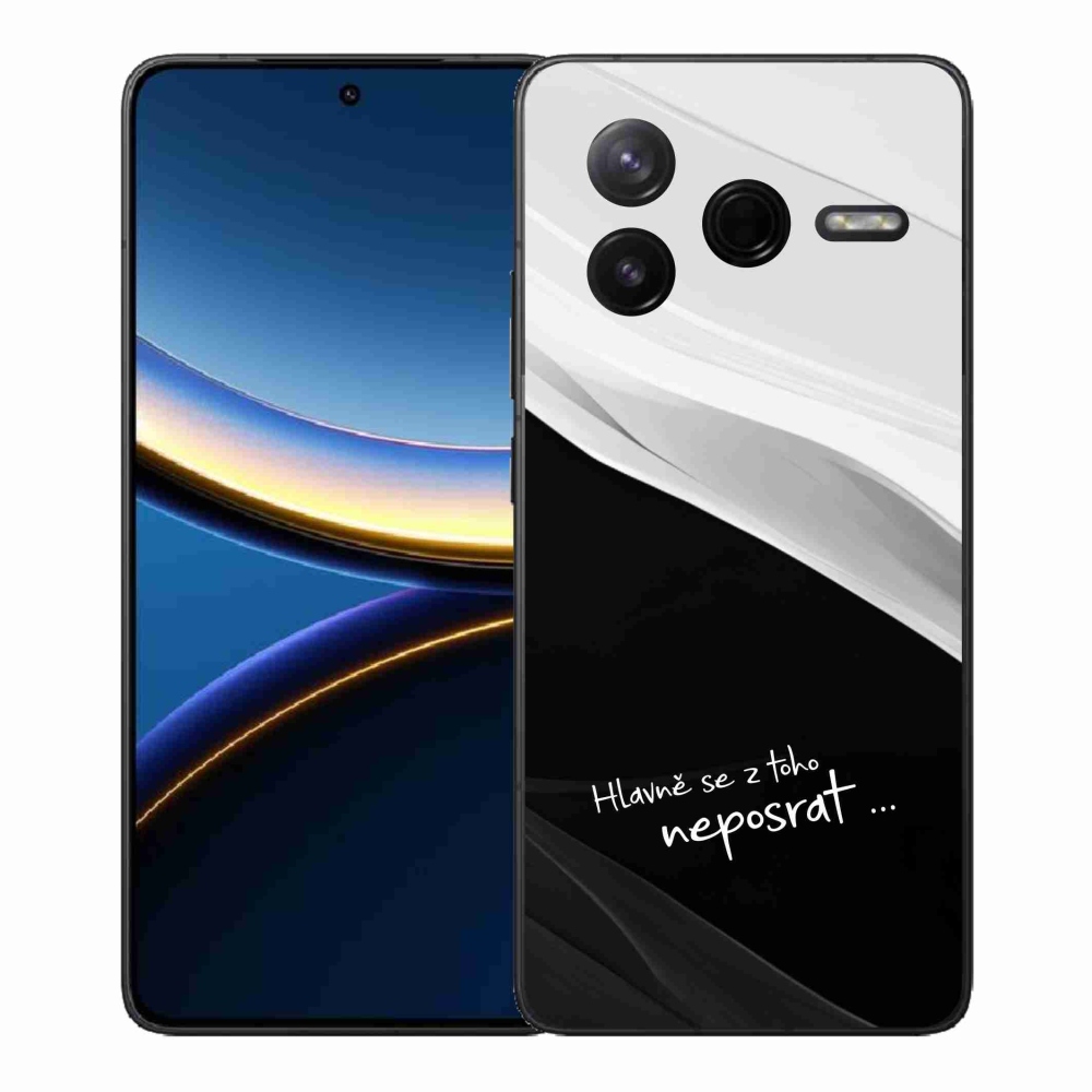 Gélový kryt mmCase na Xiaomi Poco F7 Pro - vtipný text 13 čiernobiele pozadie