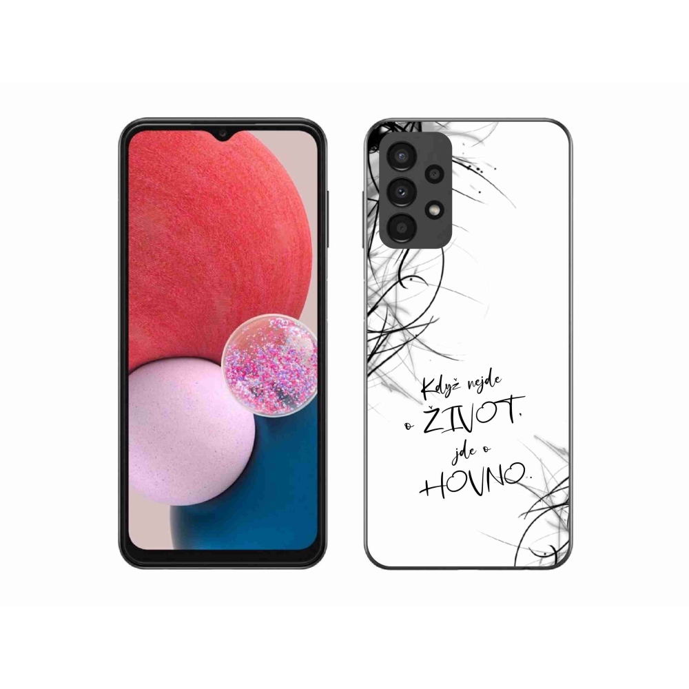 Gélový kryt mmCase na Samsung Galaxy A13 4G - vtipný text 16 biele pozadie