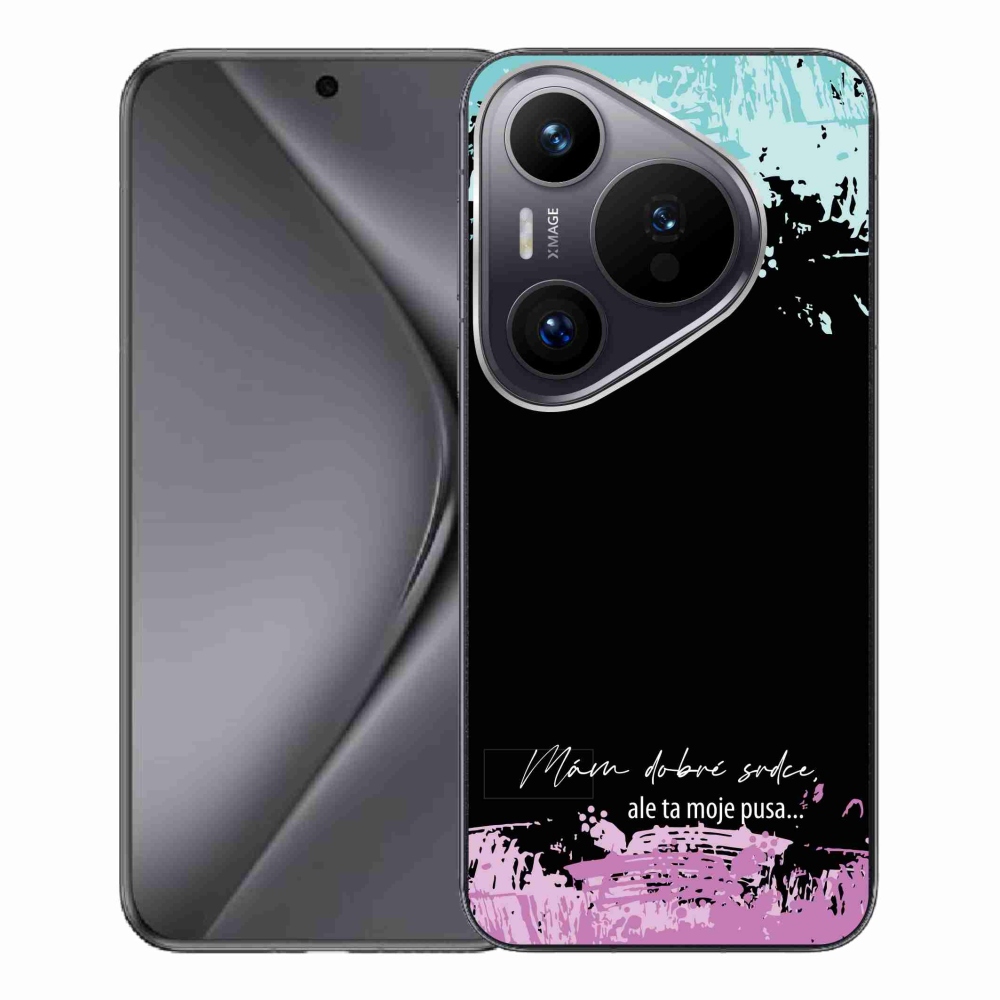 Gélový kryt mmCase na Huawei Pura 70 Pro - vtipný text 3 čierne pozadie