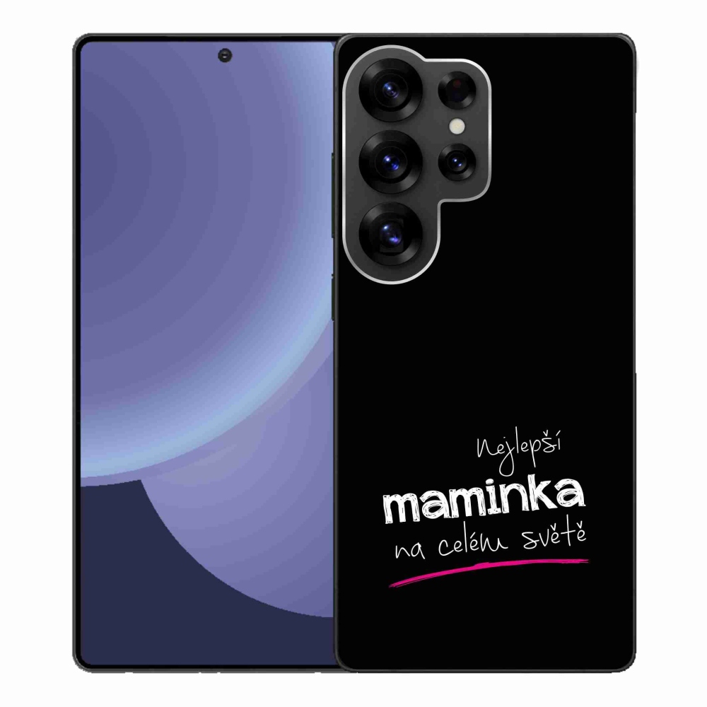 Gélový kryt mmCase na Samsung Galaxy S25 Ultra - najlepšia mamička 4 čierne pozadie