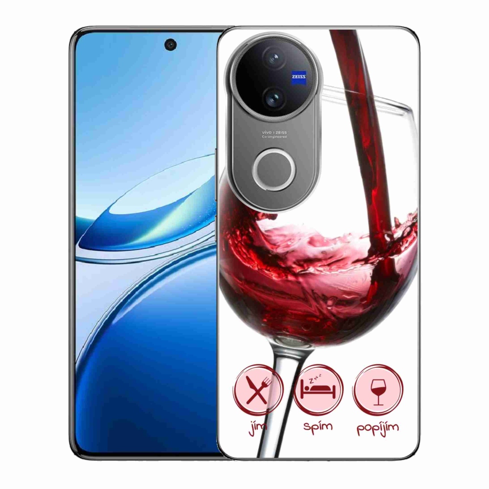 Gélový kryt mmCase na Vivo V50 5G - pohár vína červené