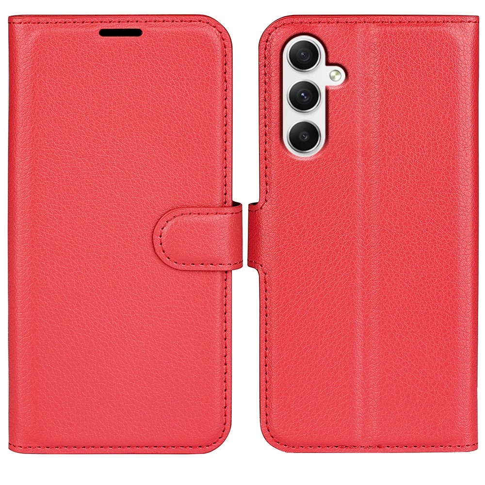 Litchi knižkové púzdro na Samsung Galaxy A35 5G - červené