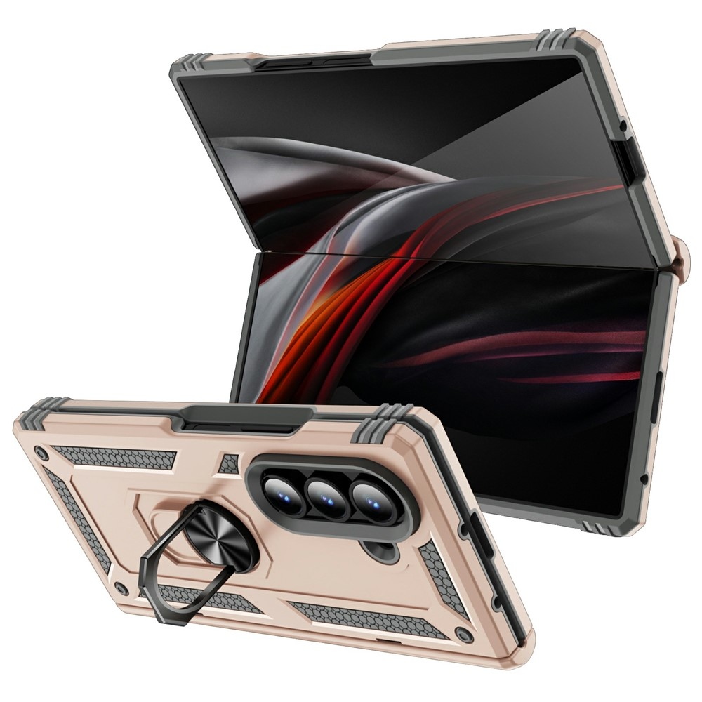 Ring odolný kryt na Samsung Galaxy Z Fold7 5G - béžový