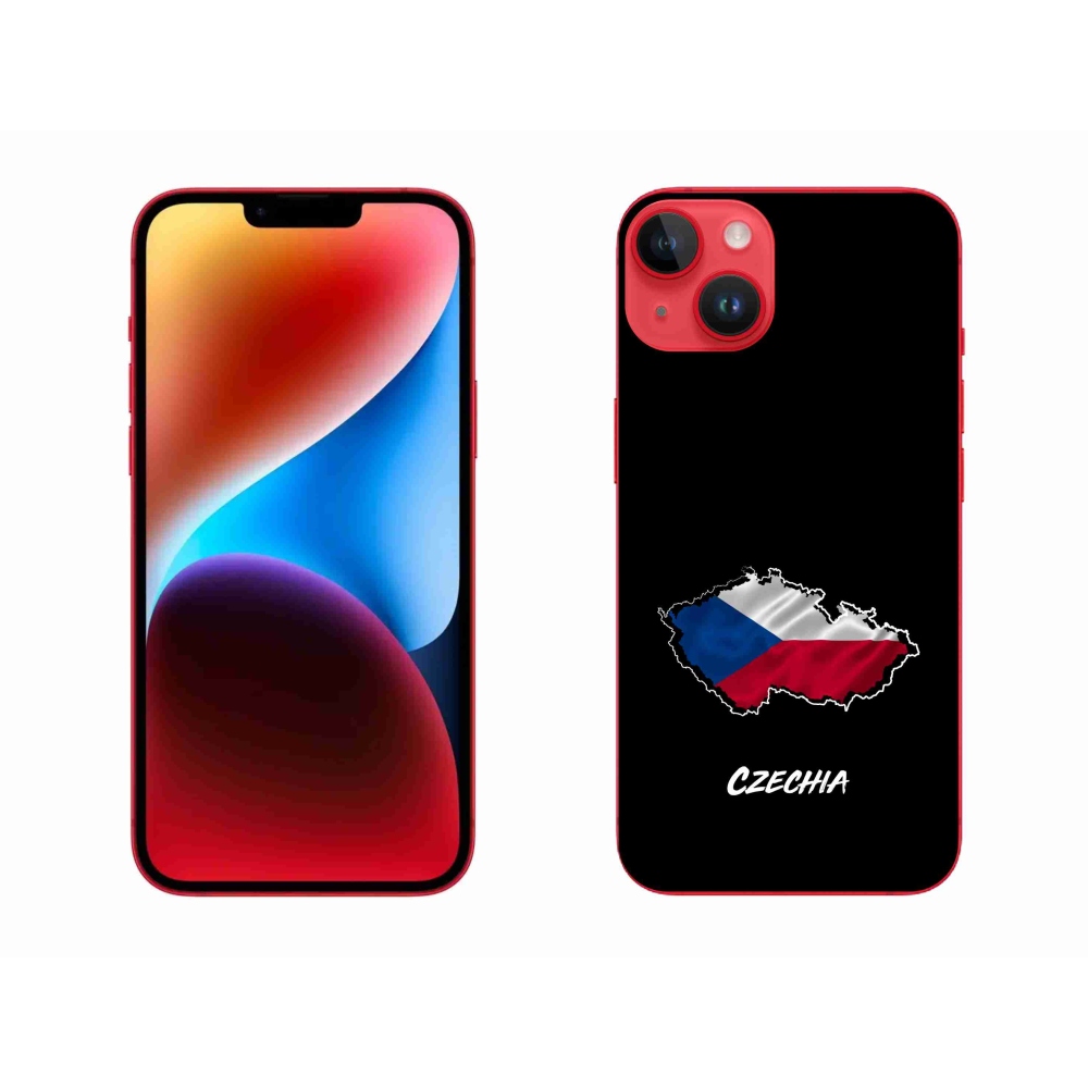 Gélový kryt mmCase na iPhone 14 Plus - Czechia čierne pozadie