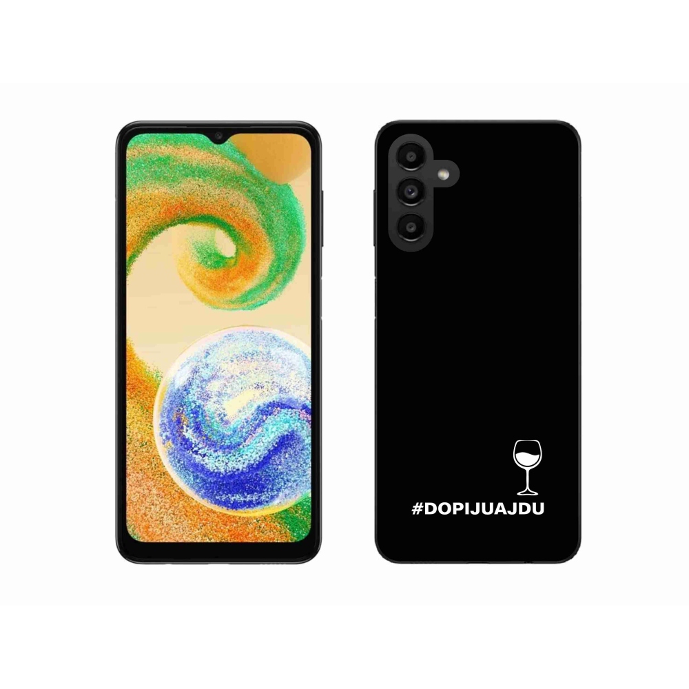 Gélový kryt mmCase na Samsung Galaxy A04s (164.7x76.7x9.1mm) - vínny motív čierne pozadie