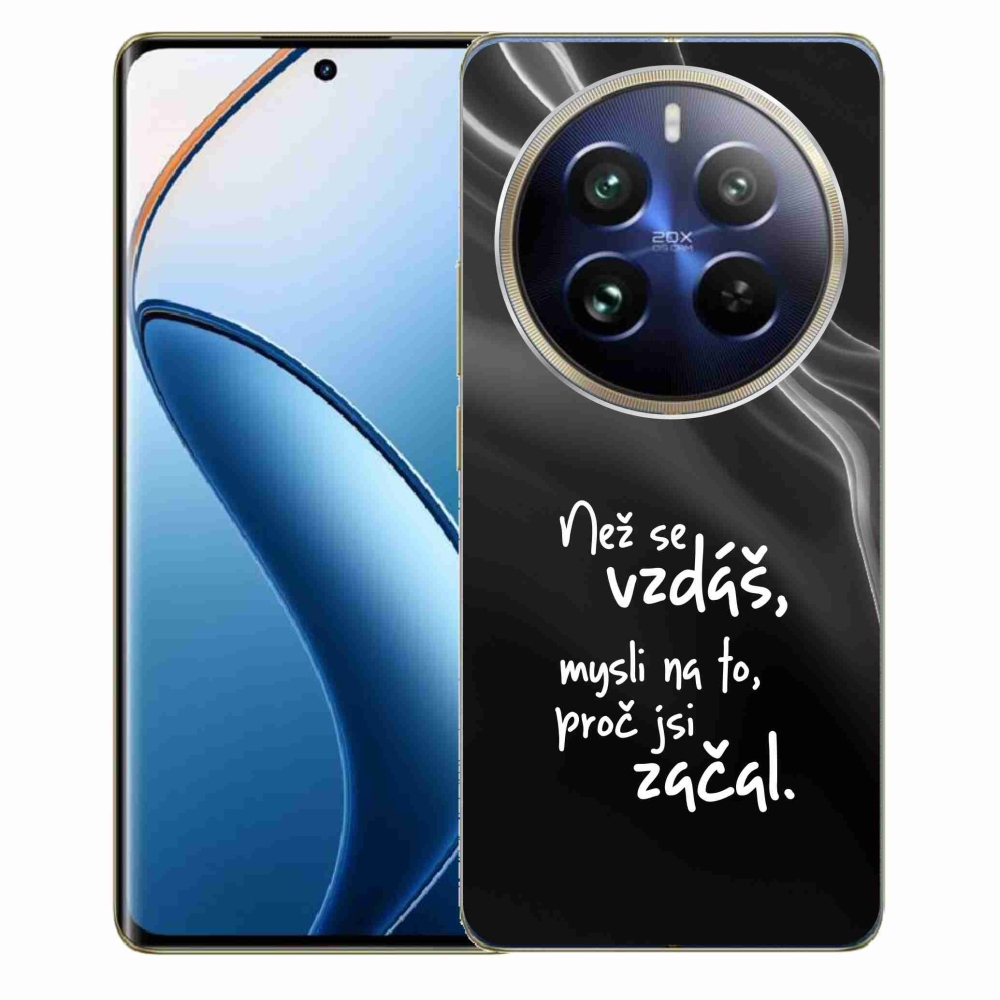 Gélový kryt mmCase na Realme 12 Pro 5G/12 Pro+ 5G - citát 2 čierne pozadie