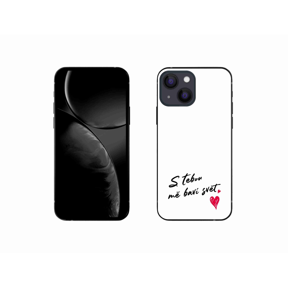Gélový kryt mmCase na iPhone 13 mini 5.4 - zamilovaný text 1 biele pozadie