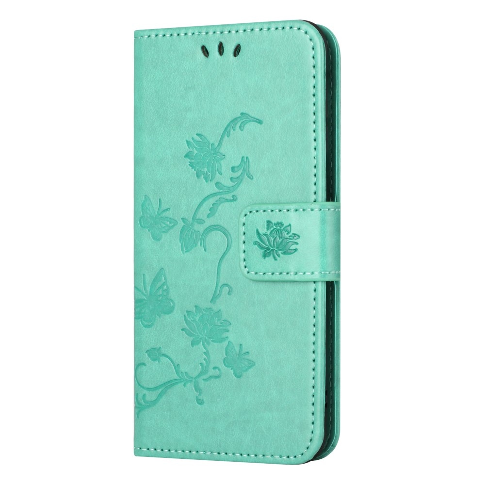 Flower knižkové púzdro na Samsung Galaxy Xcover 7 - modrozelené