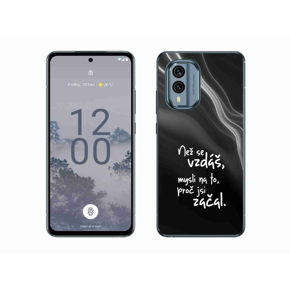 Gélový kryt mmCase na Nokia X30 5G - citát 2 čierne pozadie