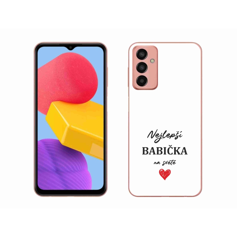 Gélový kryt mmCase na Samsung Galaxy M13 - najlepšia babička 1 biele pozadie