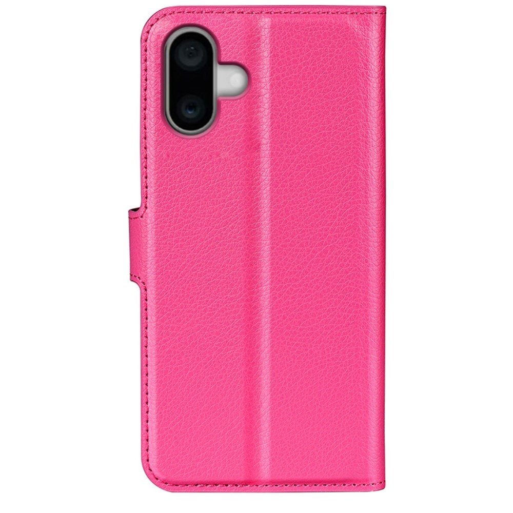 Litchi knižkové púzdro na iPhone 16 Plus - rose