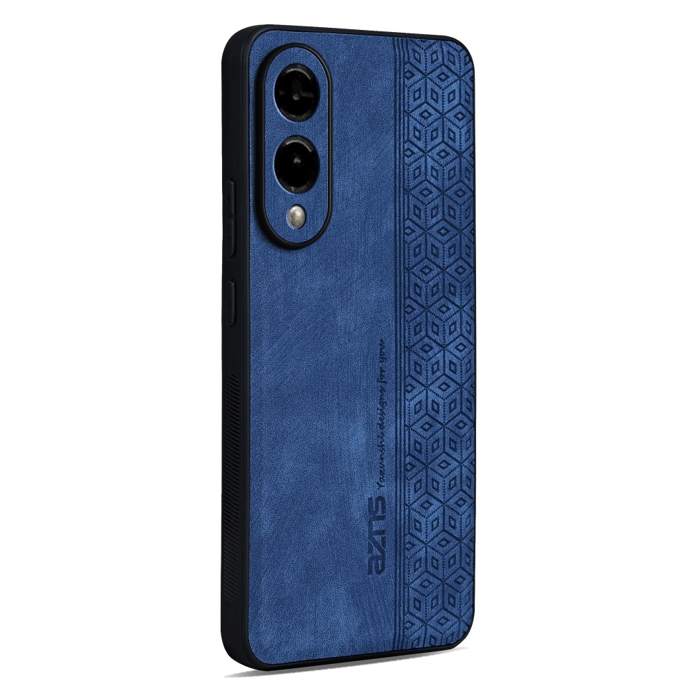AZNS gélový obal potiahnutý PU kožou pre mobil Samsung Galaxy S25 Edge - modrý