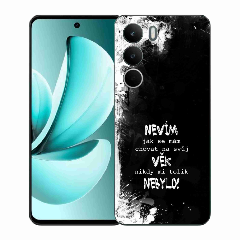 Gélový kryt mmCase na Realme C71 - vtipný text 14 čierne pozadie