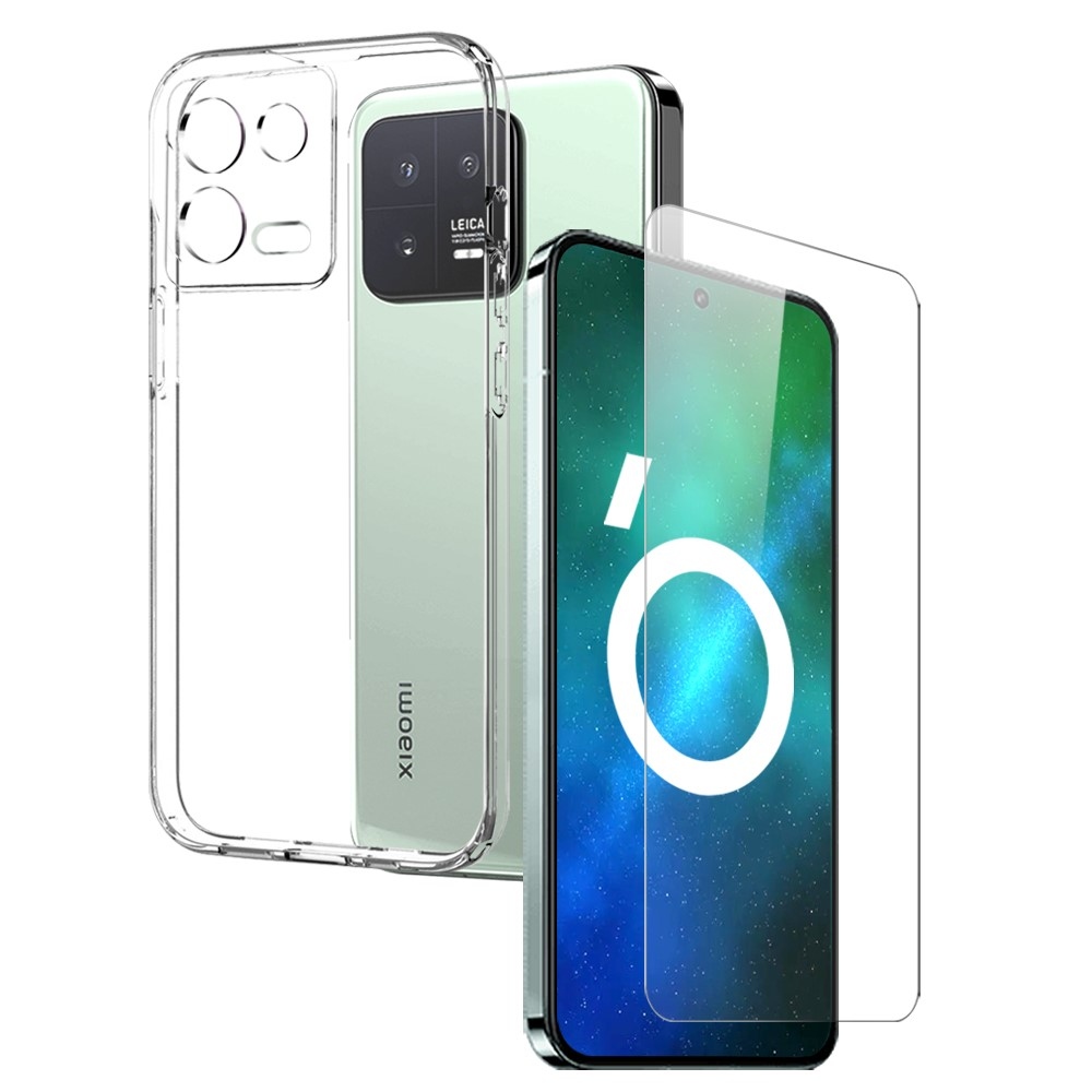 NORTHJO priehľadný gélový obal + tvrdené sklo na Xiaomi 13 - priehľadný