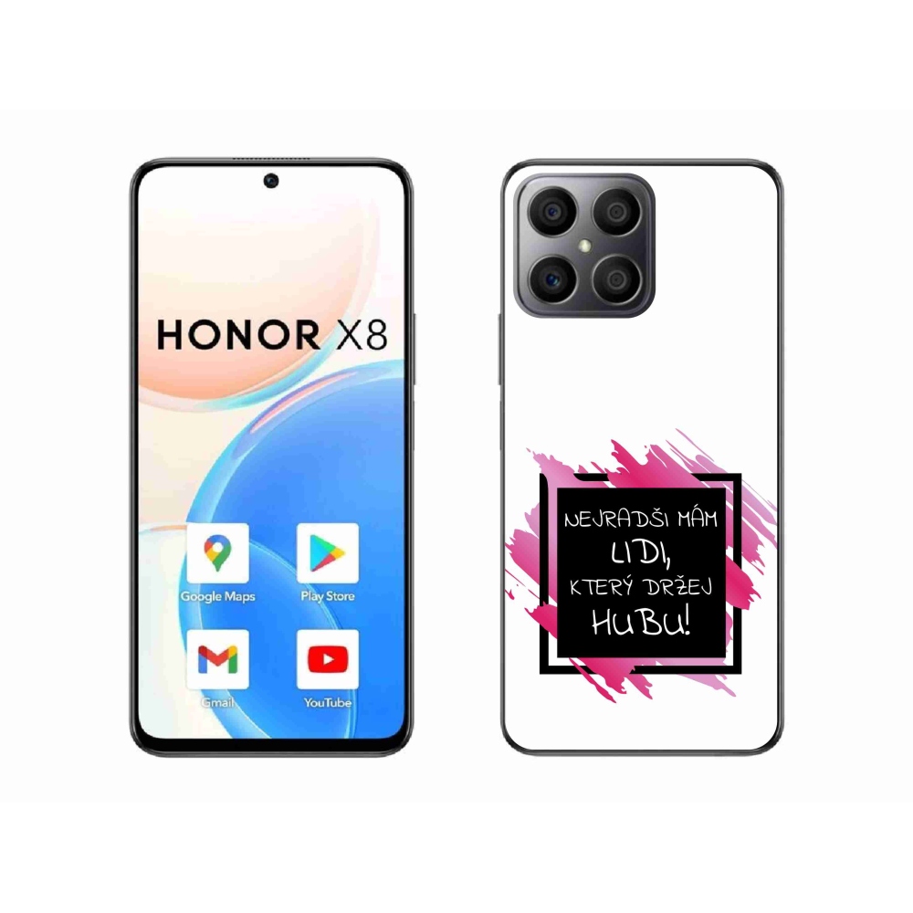 Gélový kryt mmCase na Honor X8 4G - vtipný text 7 čiernobiele pozadie