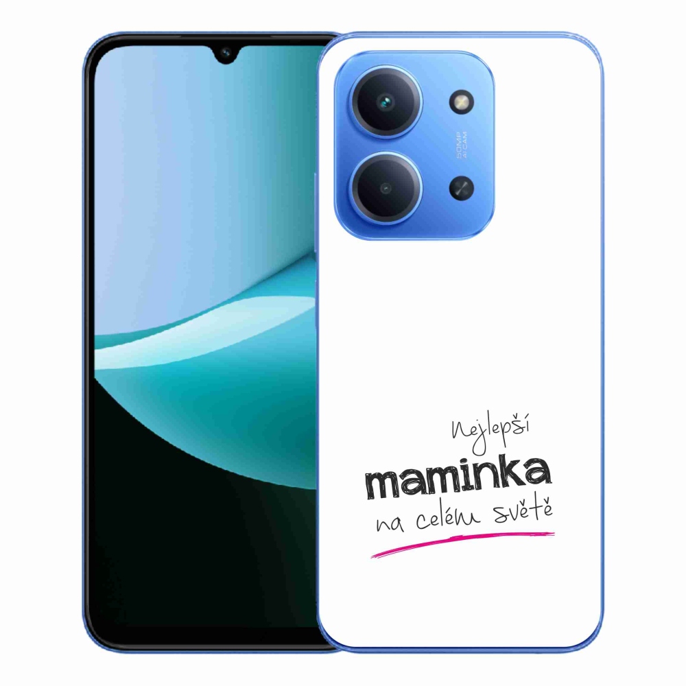 Gélový kryt mmCase na Xiaomi Redmi 15C 4G/5G (173mm) - najlepšia mamička 4 biele pozadie