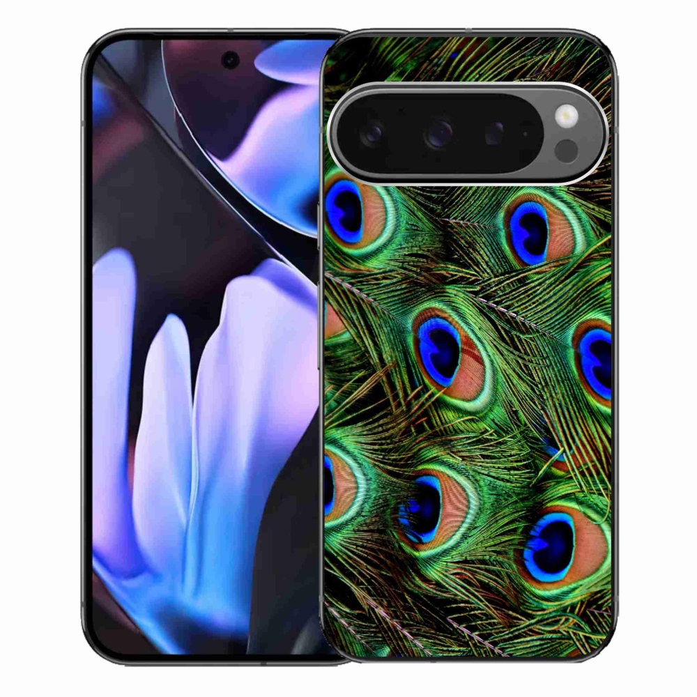 Gélový kryt mmCase na Google Pixel 9 Pro XL - pávie perie