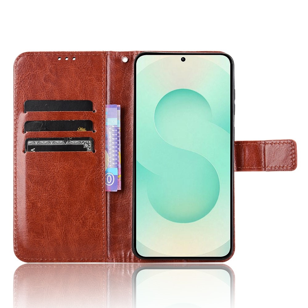 Crazy knižkové púzdro na Samsung Galaxy S25 Edge - hnedé