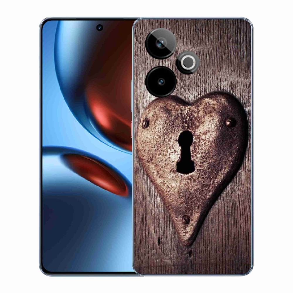 Gélový kryt mmCase na Realme GT 7 5G/GT 7T 5G - zámok v tvare srdca