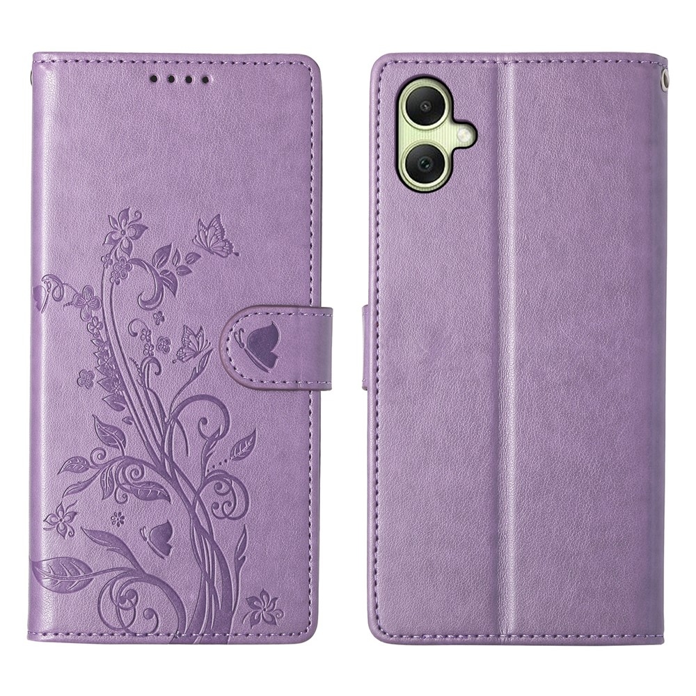 Flowery knižkové púzdro na Samsung Galaxy A07 4G - fialové