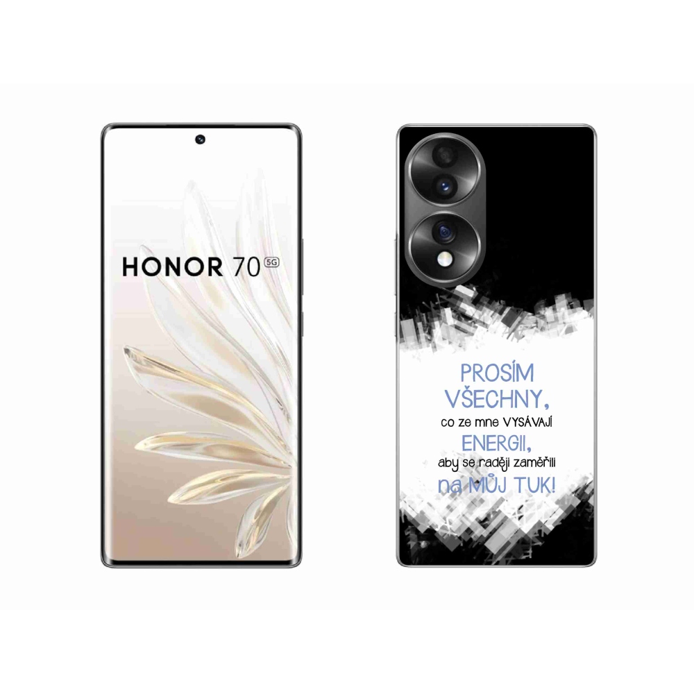 Gélový kryt mmCase na Honor 70 - vtipný text 1 modrý