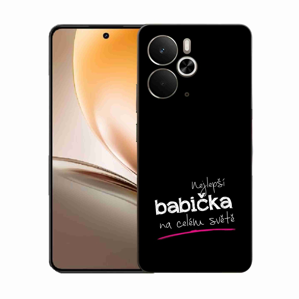 Gélový kryt mmCase na Realme 14 5G - najlepšia babička 4 čierne pozadie