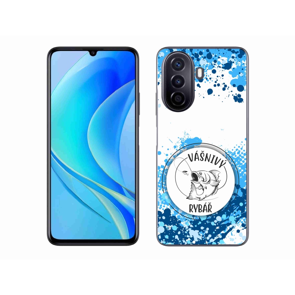 Gélový kryt mmCase na Huawei Nova Y70 - vášnivý rybár biele pozadie