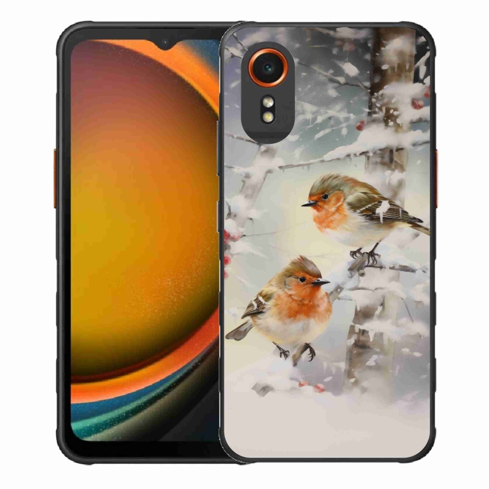 Gélový kryt mmCase na Samsung Galaxy Xcover 7 - vtáčiky v zime