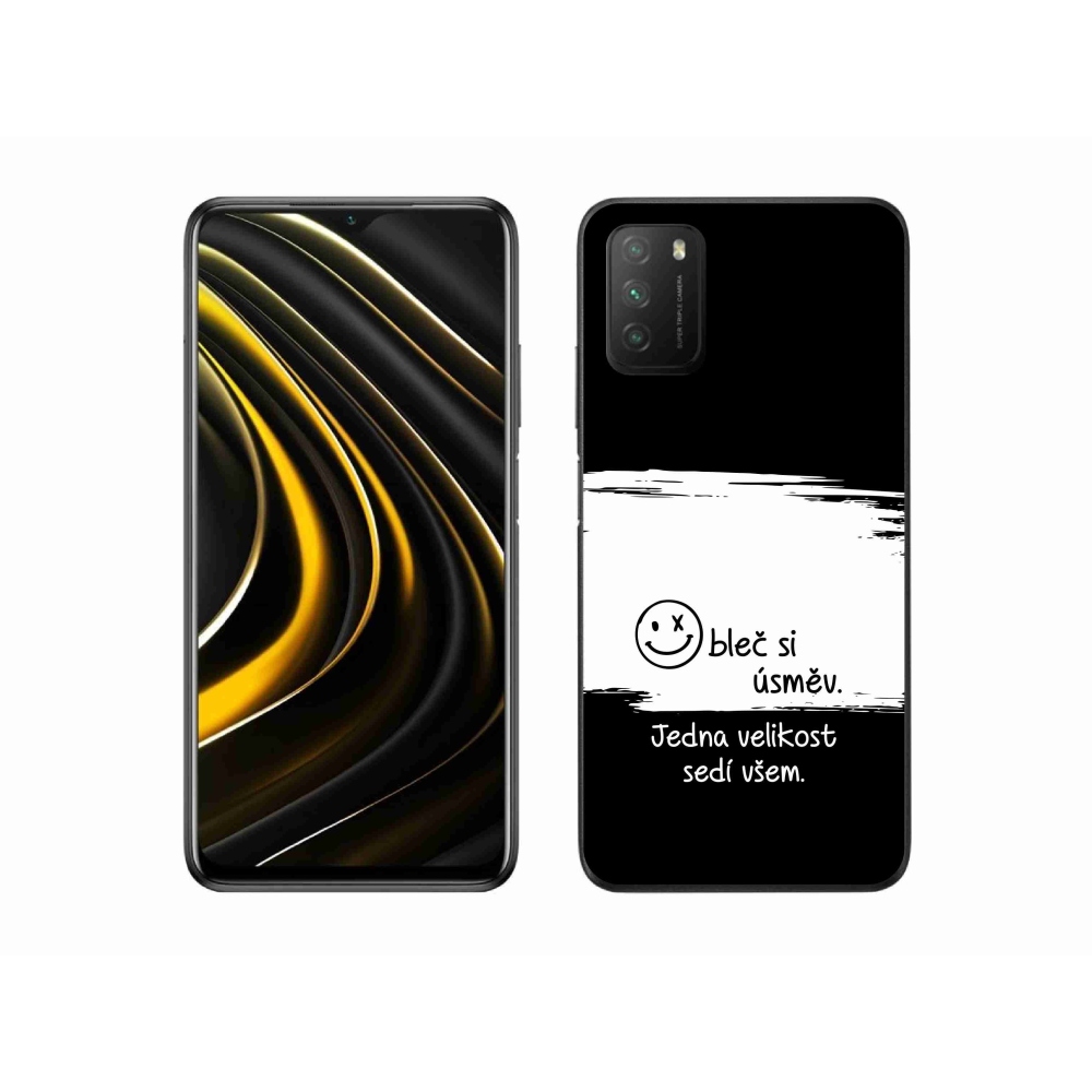 Gélový kryt mmCase na Xiaomi Poco M3 - vtipný text 8 bieločierne pozadie