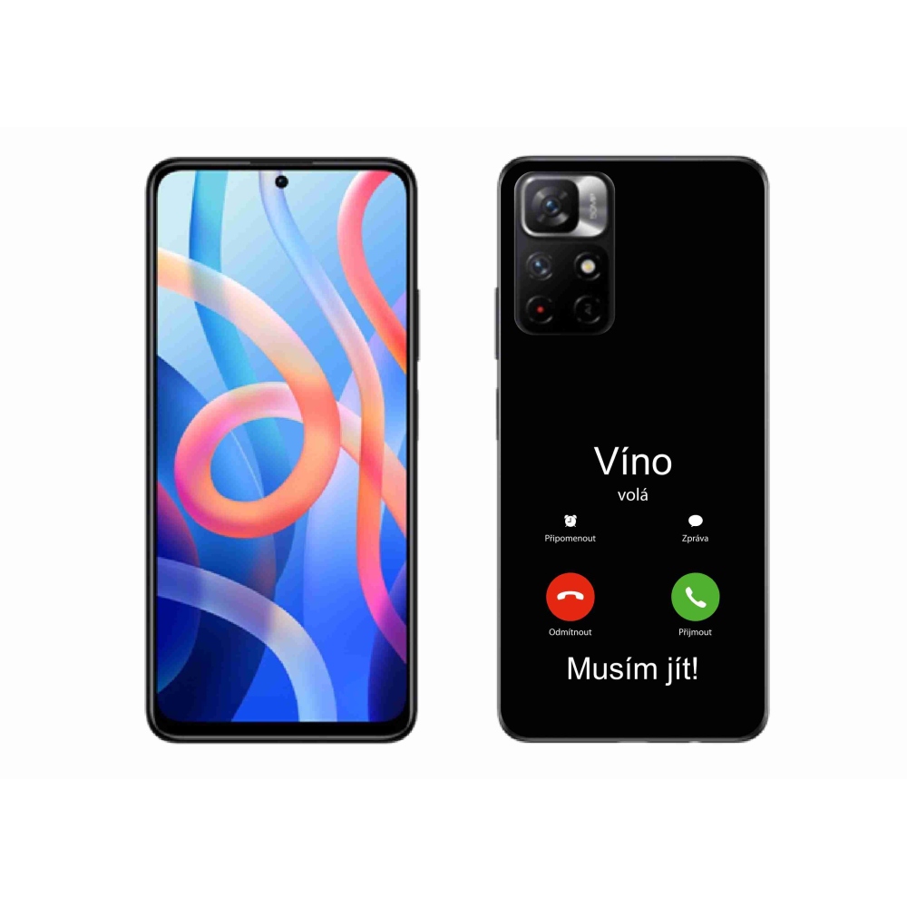 Gélový kryt mmCase na Xiaomi Poco M4 Pro 5G - víno volá čierne pozadie