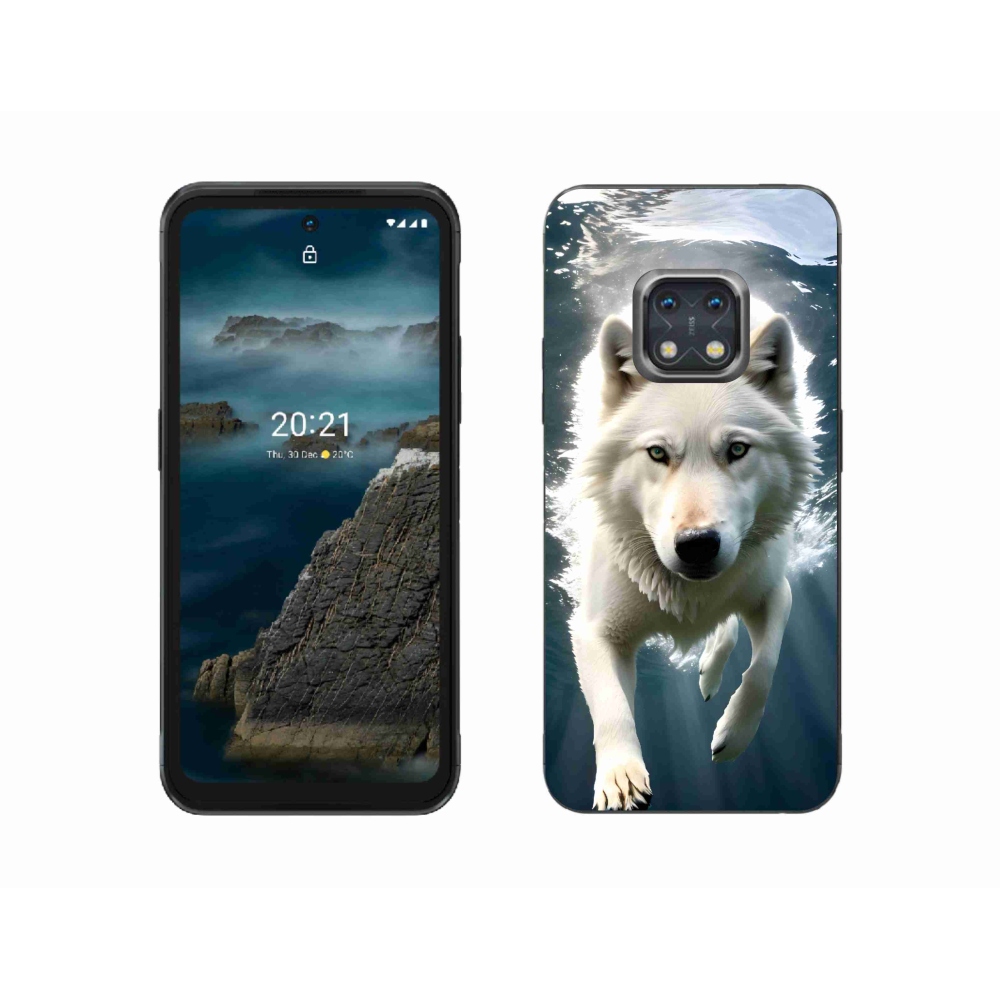 Gélový kryt mmCase na Nokia XR20 - biely vlk