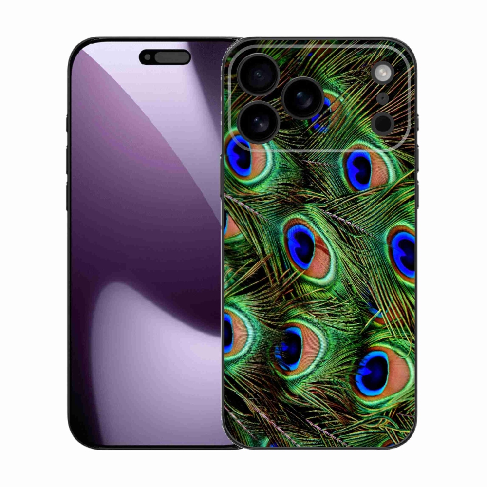 Gélový kryt mmCase na iPhone 17 Pro Max - pávie perie