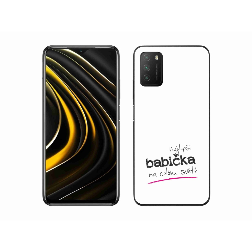 Gélový kryt mmCase na Xiaomi Poco M3 - najlepšia babička 4 biele pozadie